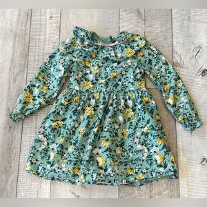 Janie And Jack Floral Ruffle Bow Collar Dress